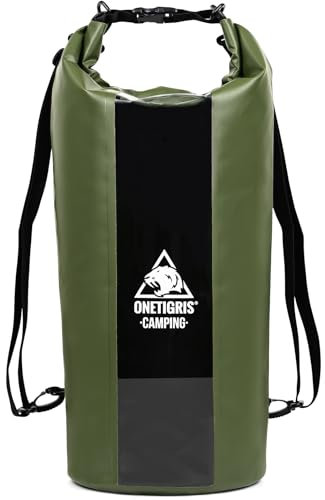 OneTigris Dry Bag wasserdichte Tasche, 30L wasserdichter Beutel Packsack Rollverschluss, wasserfester Rucksack verstellbarer Schultergurt, ultraleicht 560 g für Boot, Kajak, Schwimmen, Angeln, Camping