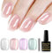 Shining She Gel Nail Polish Cat Eye, 4 Colours Silver Pink Purple Green Jelly Glass Crytal Nail Polish with Magnet Soak-Off UV/LED Shimmer Magnetic Gel Polish for Nail Art Salon DIY Home, 8 ML