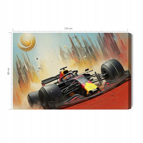 Printonia Wandbild m Leinwandgemalde Bild Leinwandbild Red Bull Racing Team F1 Formel 1 Bolid 120x80 cm