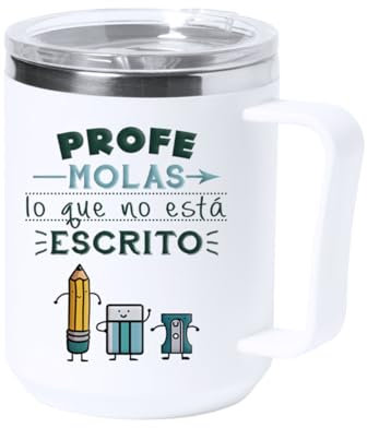L'Informal - Taza Térmica Fin de Curso para Profesores - 350ml - Doble Pared Acero Inoxidable - Tapa Dosificadora de plástico - Libre de BPA - Regalo Original