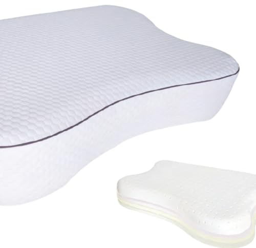 ADDSOUL Höhenverstellbares Butterfly-Nackenkissen aus Memory Foam mit Baumwollschutzhülle – Ergonomisch & temperaturausgleichend – Öko-Tex® Zertifiziert, 52x36x2-14cm cm, Made in Turkey