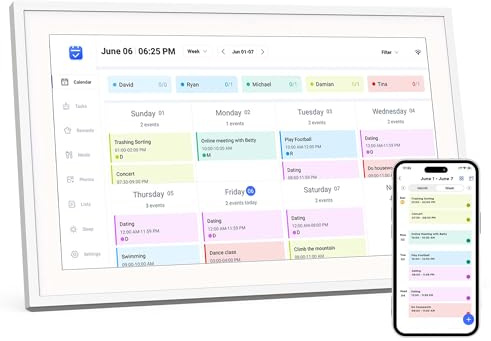PROSCAN Elite PDPFC1500 Smart-Familienkalender, WLAN, Cloud, digitaler Bilderrahmen