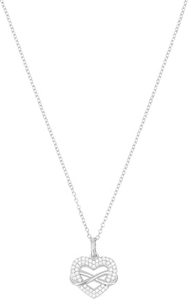 Tom Tailor Kette mit Anhänger für Damen, Sterling Silber 925, mit Zirkonia, 42+3 cm, silber, Herz und Infinity, Geschenkidee, Halsschmuck, Damenschmuck, 2100576