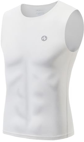 Nepest Base Layer Herren Ärmellos Ultralight, Atmungsaktiv | Herren Mesh Unterhemd Baselayer, Elastischer Stoff, Eng Anliegend, Komfortabel, Fahrrad Weste, Rennrad Unterhemd, Sommer