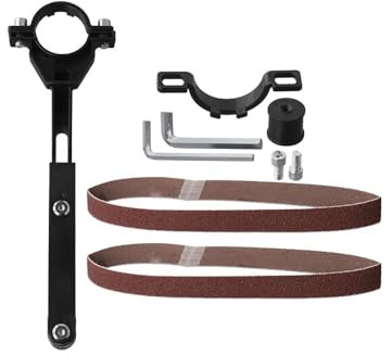 EaseSunny Angle Grinder to Belt Sander Adapter for 100mm 125mm Grinders, Metal Sanding Holder Conversion Kit with Belts and Wrenches for Woodworking Polishing DIY
