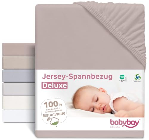 Drap-housse jersey babybay deluxe convient pour le modèle Original, nougat, 81 x 43 cm (1 pack)