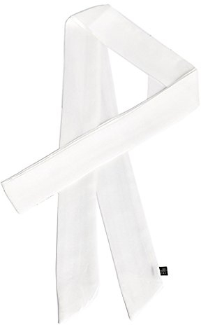 Lujuny Langer, dünner Chiffon-Schal, seidenähnlich, schmaler Taillengürtel für Damen und Mädchen, 198,1 cm, Weiss/opulenter Garten, 1.9×78 inches