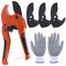 Glarks Rohr- und Rohrschneider mit Klinge und schnittfesten Handschuhen Set, Einhand-Schnellschneide-Rohrwerkzeug zum Schneiden von 1-5/8 Zoll PEX, PPR, PVC, Aluminium-Kunststoff Schläuche und Rohre