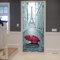 A.Monamour Türtapete Selbstklebend Türfolie Türposter 3D Roter Regenschirm Auf Gasse Zum Pariser Eiffelturm Romantischer Regentag Vinyl Folie Türdeko Tapete Wandbild Türaufkleber Türtattoo 90 x 200 cm