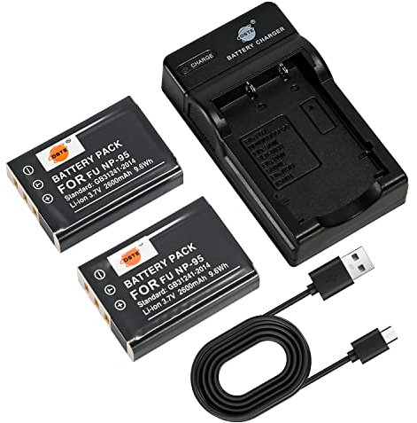 DSTE NP-95 Camera Battery (2-pack) and Charger Compatible with Fujifilm Finexpix F31, F31 fd, F31fd, F30, F30 Zoom