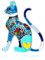 WEVENI Broche chat en alliage émaillé bleu, épingle à vêtements pour femmes filles robe écharpe accessoires cadeau, Émail, nickel