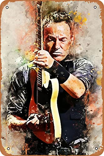 Seadlyise Bruce Springsteen Plakette, Metall-Porträt-Poster, Retro-Wand-Blechschild, Vintage-Schild für Zuhause, Bar, Pub, Wanddekoration, 20,3 x 30,5 cm