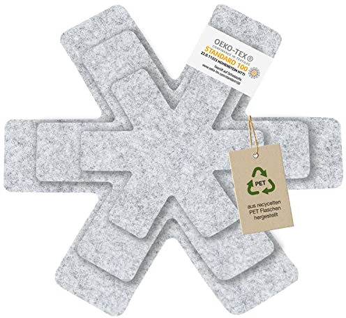 Protector de Sartenes | Protección Apilable para Sartenes, Ollas, Cuencos y Otros Utensilios de Cocina | Juego de 6 | 2 x 38 cm, 2 x 35 cm, 2 x 26 cm de Diámetro