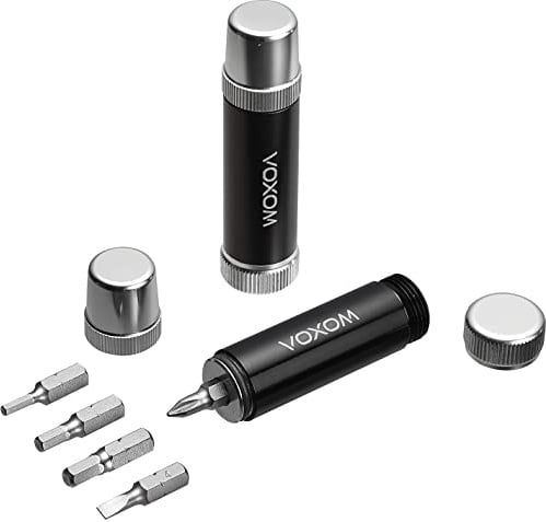 Voxom Multifunktionswerkzeug WKL47 - CNC gefrästes Lipstick Tool mit 5 Bits - Fahrrad Werkzeug - 722000022