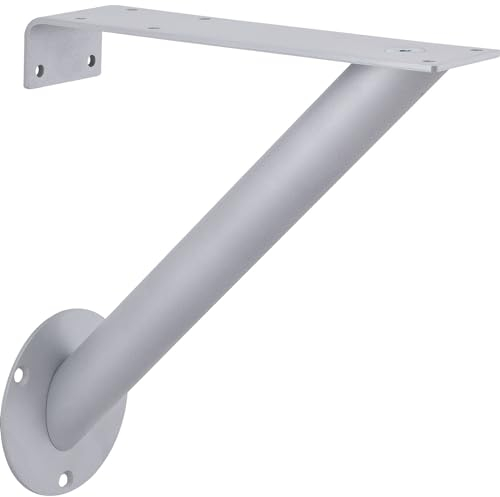 STRATE Barkonsole schräg Rak - Thekenfuß ø 30mm für die seitliche Montage 322,5x154mm - Thekenkonsole, Stahl alufarbig