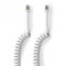 Nedis Telefonkabel | RJ10 Stecker | RJ10 Stecker | 2.00 m | Kabeldesign: Aufgerollt | Kabeltyp: RJ10 | Weiss