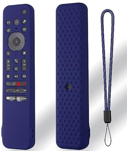 Remote Control Case Cover Compatible for Sony RMF-TX810U/RMF-TX811U/RMF-TX910U, Protective TV Remote Control Cover Shockproof Silicone Sleeve Replacement Case Lanyard(Case Only) (Midnight Blue)