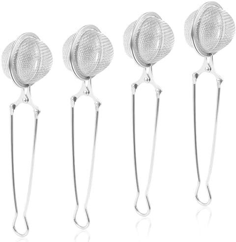 Infusore Tè,4 pz Pinze Filtro Te,Tea Infusore Acciaio Inox Infusore tè Filtro,Colino per tè sfuso,Colino Tisane,Filtro Colino per Spezie Pinza Infusore da Tè Adatti per Tè Sfuso e Spezie
