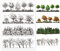 GLOBLELAND Baumreihen Hintergrund, Transparente Stempel, Wald, Silikonstempel, Grasbüsche, Transparente Gummistempel, Siegel, Natur, Wälder, Bäume, Fotoalbum, 6.3x4.3,(1) cm