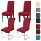 Yugarlibi Jacquard Stuhlhussen 4er Set Stretch Stuhlhussen Schwingstuhl Elastische Moderne Stuhlbezug Abnehmbarer Waschbarer Stühle Schutz für Küche Restaurant Bar Hotel Bankett (Bordeaux, 4 Stück)