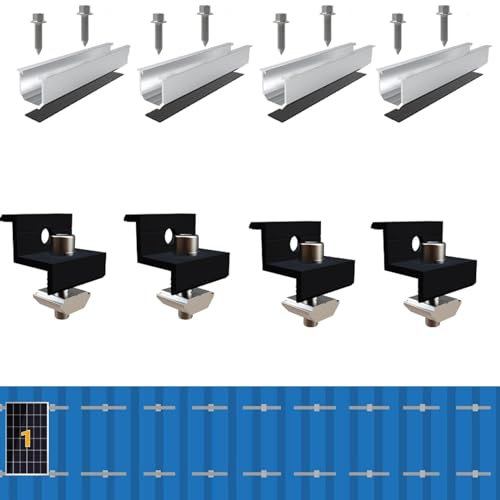 AsyinXson Support pour Panneau Solaire,Kit de Supports de Panneau Solaire,Fixation de Panneau Solaire,Extrémité 30MM/35MM Supports en Z Modules Solaires Panneaux Photovoltaïques pour Toit Plat