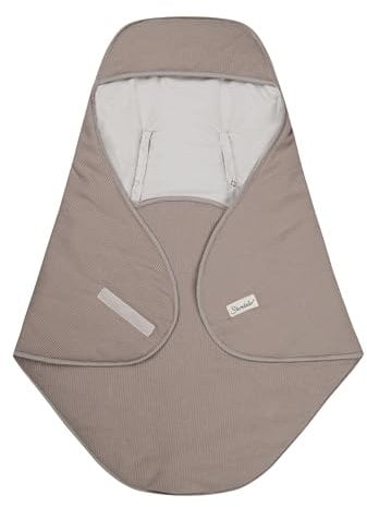 Sterntaler Einschlagdecke Bauernhof - Einschlagdecke mit Klettverschluss - passend für Babyschale, Kinderwagen oder Buggy - Baby Decke mit Hydrocool Futter, sandfarben