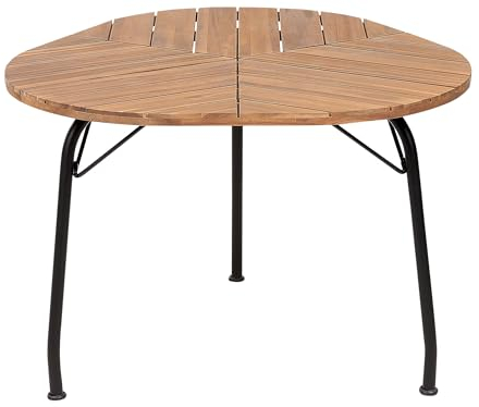 Gartentisch Akazienholz Hellbraun rund ⌀ 120 cm Lattenoptik modern robust Agello