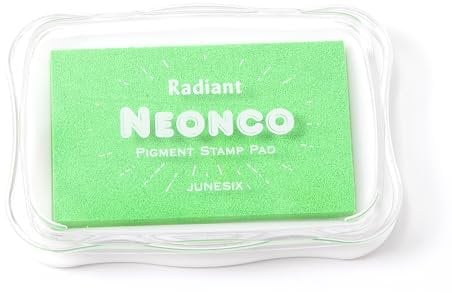 Fkereg Stamp Ink Pad, Washable Ink Pads for Stamping, Rubber Stamp Ink Pad for Crafting, Ink Pads for Fingerprints, Handprint, Paper, Scrapbook, Card Making, Color Painting DIY, Green