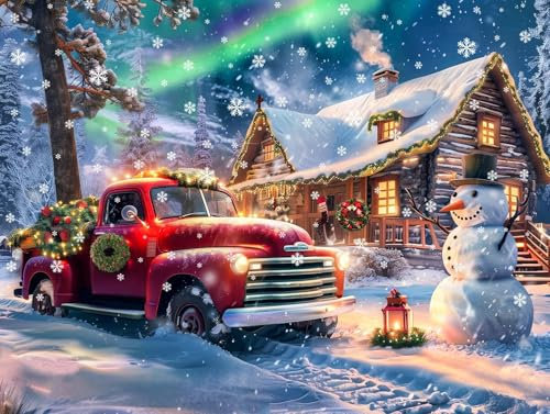 Christmas Puzzles Age 14+ for Adults 1000 Piece-Christmas Snowy Night jigsaw puzzle adults 1000 piece puzzle 2024 Christmas 1000 jigsaw puzzles for adults