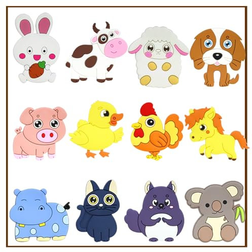 Imanes Nevera Niños,CHmiss Imanes De Animales para Nevera,12 Piezas 3D De Dibujos Animale Imanes De Refrigerador,para Refrigeradores,Pizarras Blancas,Cocinas Y Oficinas