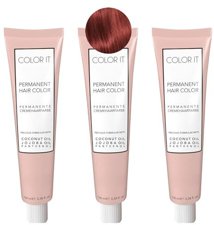 COLOR.IT by BM - Permanente Haarfarbe in Salonqualität, 3x 100ml (6.4 Dunkelblond Kupfer, 3er Pack)