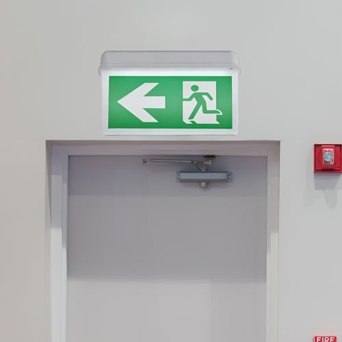 Éclairage de Secours LED, Indicateur De Sécurité à LED avec 6 Pictogrammes de Sortie de Secours Panneau Lumineux, Panneau de Sortie Secour, Fixation Plafond