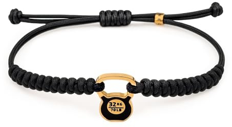 CODEONE Kettlebell-Armband aus geflochtenem Nylon | Edelstahl | Handgefertigtes, sportliches Design | Gewichtheber-Armband | Geschenkbox