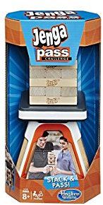 Hasbro Gaming Jenga Pass Challenge - Geschicklichkeitsspiel mit 27 Holzblöcken, Plattform, Stapelständer und Anleitung (ab 108 Monaten)