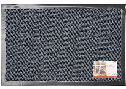 JVL Heavy Duty Commodore Backed Barrier Door Floor Mat, Blue, 40 x 60 cm