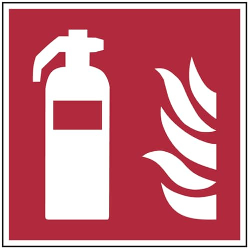 Hinweisschild, Brandschutzkennz., Feuerlöscher, Kunststoff, 200x200 mm, DIN EN ISO 7010