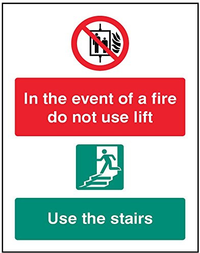 Caledonia segni 11248E Sign, in caso di incendio non usare l' ascensore, usare scale