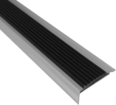 Vivol Alu-Treppenkantenprofil mit Antirutschbelag - Silber - Antirutsch-Streifen - 46 x 30 x 1350mm - 1 Stück