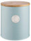 Typhoon Retro Sleek Design Embossed Stripe Stainless Steel Tea Coffee Sugar Cookie Bread Bin Storage Jar Canister Wooden Bamboo Lid Duck Egg/Blue (Cookies)