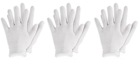 Freebily Weiße Handschuhe Baumwolle Stoffhandschuhe Atmungsaktiv Care Baumwollhandschuhe für Ekzeme Hautpflege Schmuck Untersuchen Tägliche Arbeit Weiß A 3 Paar