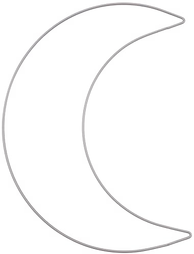 Rayher 24124000 Draht Halbmond, 19,5 x 25 cm, Mond aus Metalldraht, Drahtmond, Form zum Umwickeln, Basteln, Dekorieren, Silber