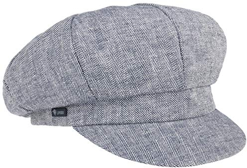 Lipodo Herringbone Ballonmütze Damen - Made in Italy - One Size (ca. 56-60 cm) - Aus 55% Leinen & 45% Baumwolle - Handwäsche - Schirmmütze Frühjahr/Sommer blau One Size