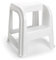 Acan Tradineur - Taburete plástico Blanco con peldaño 45.5 x 44.2 x 42 cm, banqueta, Silla, Escalera de Dos Pasos Ligera, hogar