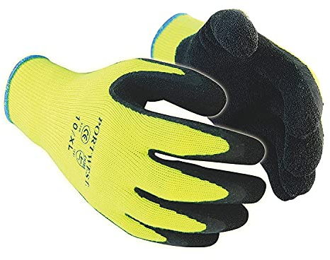 6 Pairs Cold Store Freezer Thermal Gloves Work Gloves Hi Viz/Vis Gloves High Visibility (Medium - 8)