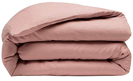Housse de Couette 240x260 en Lin Lavé Rose - Linge de lit Housse de Couette Premium 100% Lin Lavé