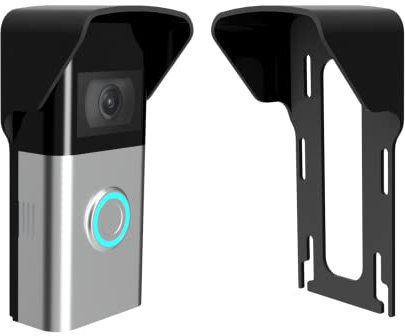 Mars Outpost No Drill Rain Cover for Battery Video Doorbell 1/2/2nd Gen/3/3 Plus/4/(2024) Mounting Plate, Sturdy, Slim, Anti Glare and Height Adjustable Wireless Doorbell Weather Protector Made in UK