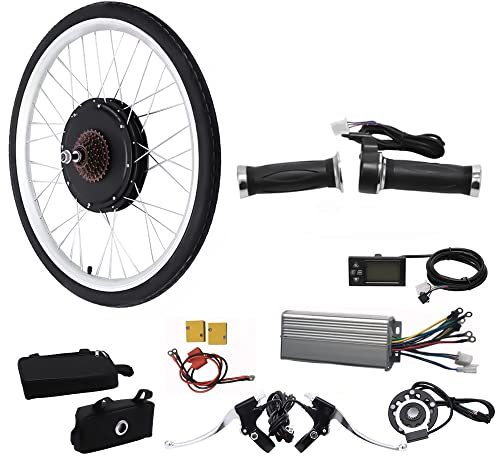 WSIKGHU E-Bike Umbausatz 26 Zoll E-Bike Umbausatz 48V 1000W Ebike Hinterrad Umbausatz Kit Elektrofahrrad Umbausatz 26” Ebike Conversion Kit Mit LCD-Display