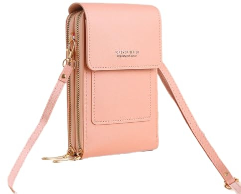 Damen Handy Umhängetasche 1Pcs Frauen Kleine Handy Crossbody Touch Screen Schultertasche Handytasche Leder Handytasche zum Umhängen Mini Bag Geldbörse für 6.5 Zoll Handy