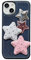 HYHMXB Phone Cover, Character 3D Shiny Stars Design Creative Soft Denim Shockproof Bumper All-Round Strong Protective Phone Case Compatible with iPhone 14 Pro for Girls Women