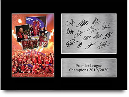 HWC Trading A4 Liverpool Premier League Champions 2019/2020 Gifts Printed Signed Autograph Pictures for Football Fans and Supporters - A4